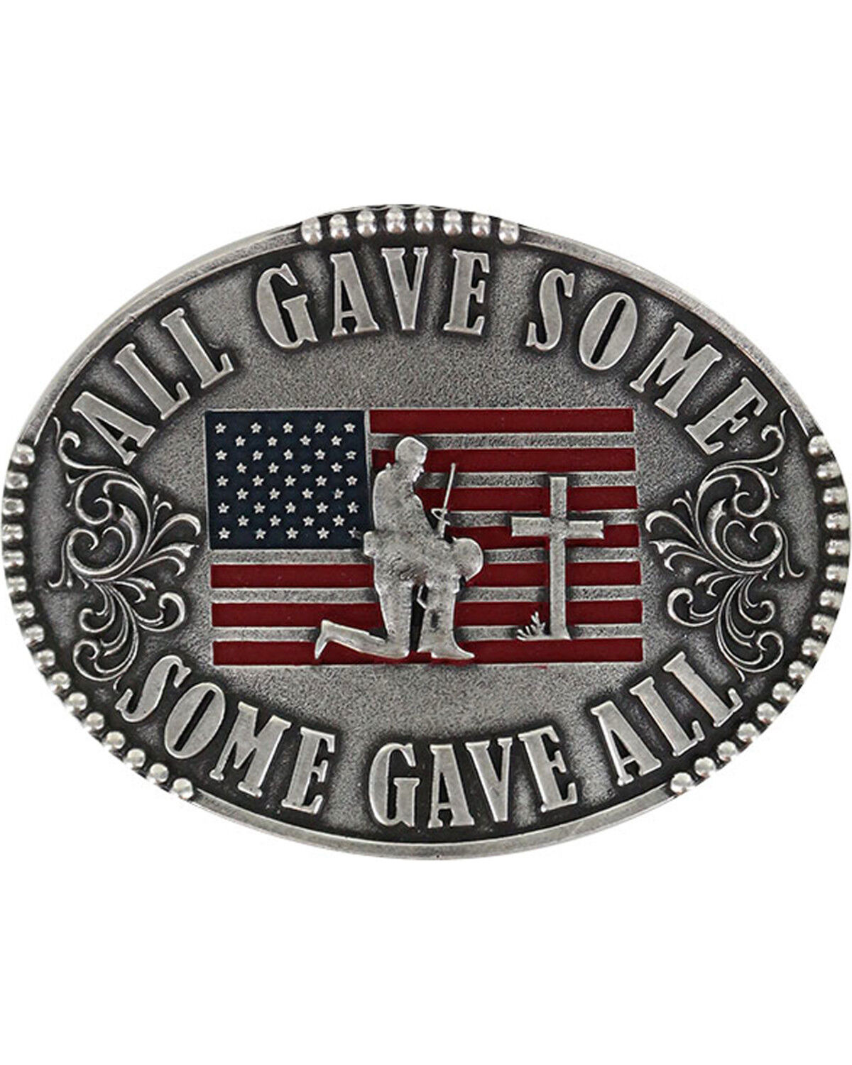 Image #1 - Cody James&reg; Men's Military Memorial Belt Buckle, Silver, hi-res