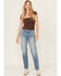 Image #1 - Ariat Women's Bridle Medium Wash High Rise Slim Straight Stretch Denim Jeans, Medium Wash, hi-res
