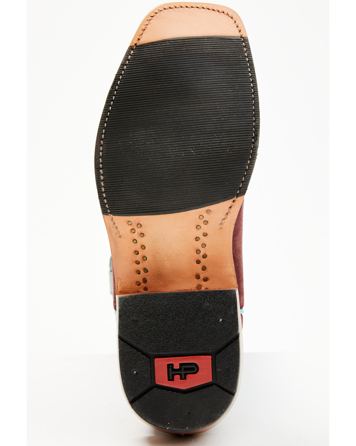 Image #7 - Horse Power Men's Suede Western Boots - Square Toe, Burgundy, hi-res