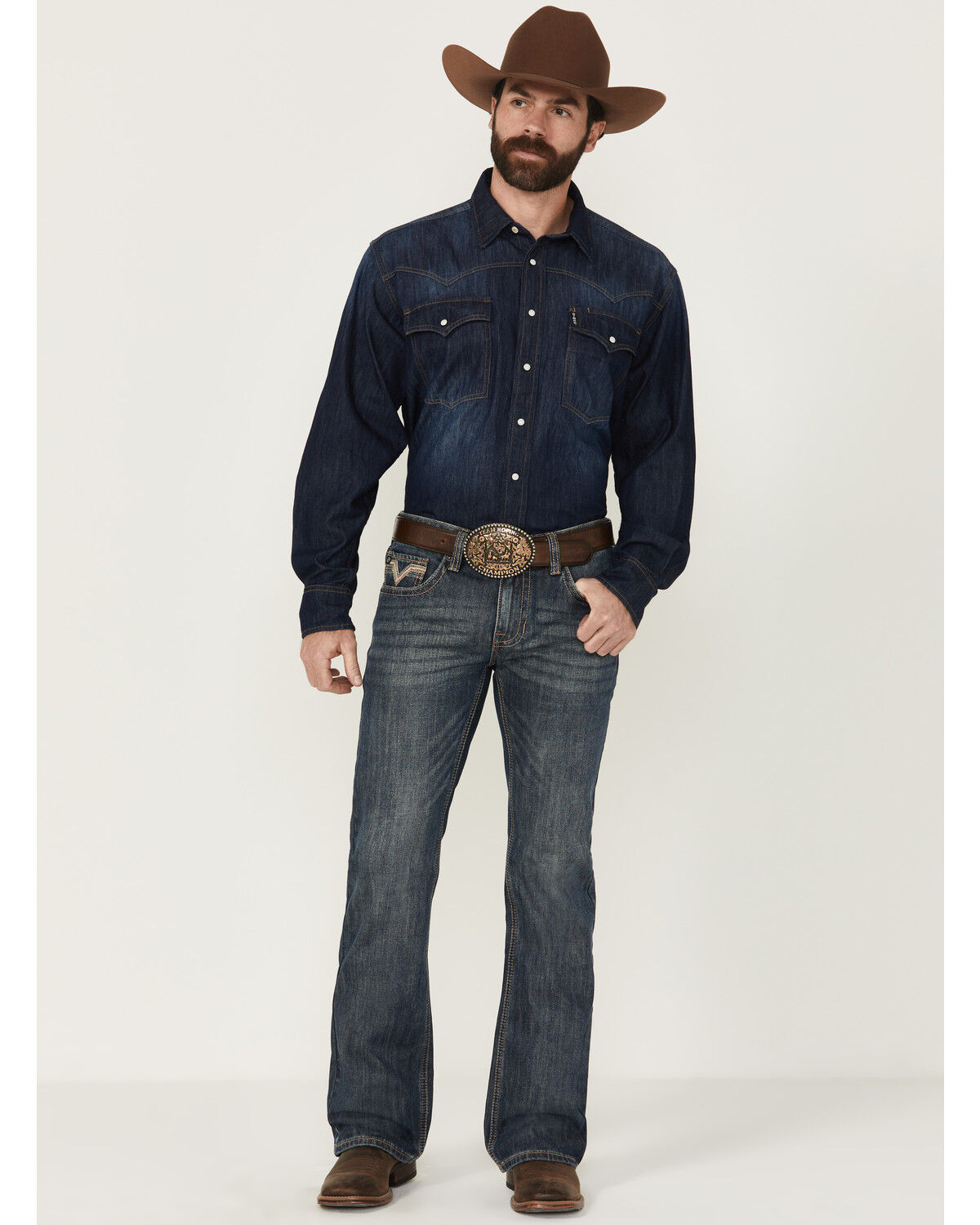 Rock & Roll Denim Men's Boot Barn Exclusive Medium Wash Bootcut Denim Jeans, Medium Wash, hi-res