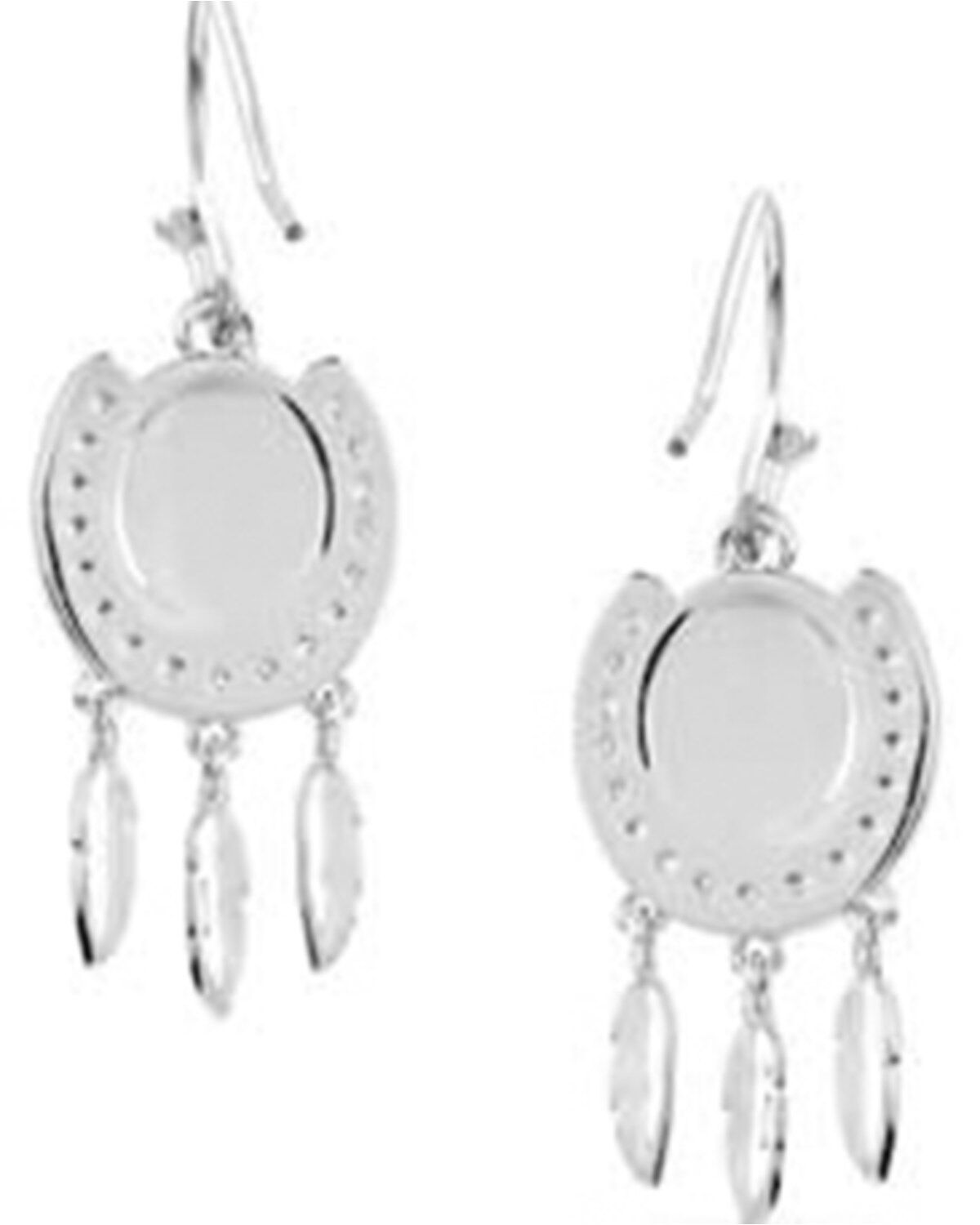 Image #2 - Montana Silversmiths Women's Catching Luck Horseshoe Earrings, Silver, hi-res