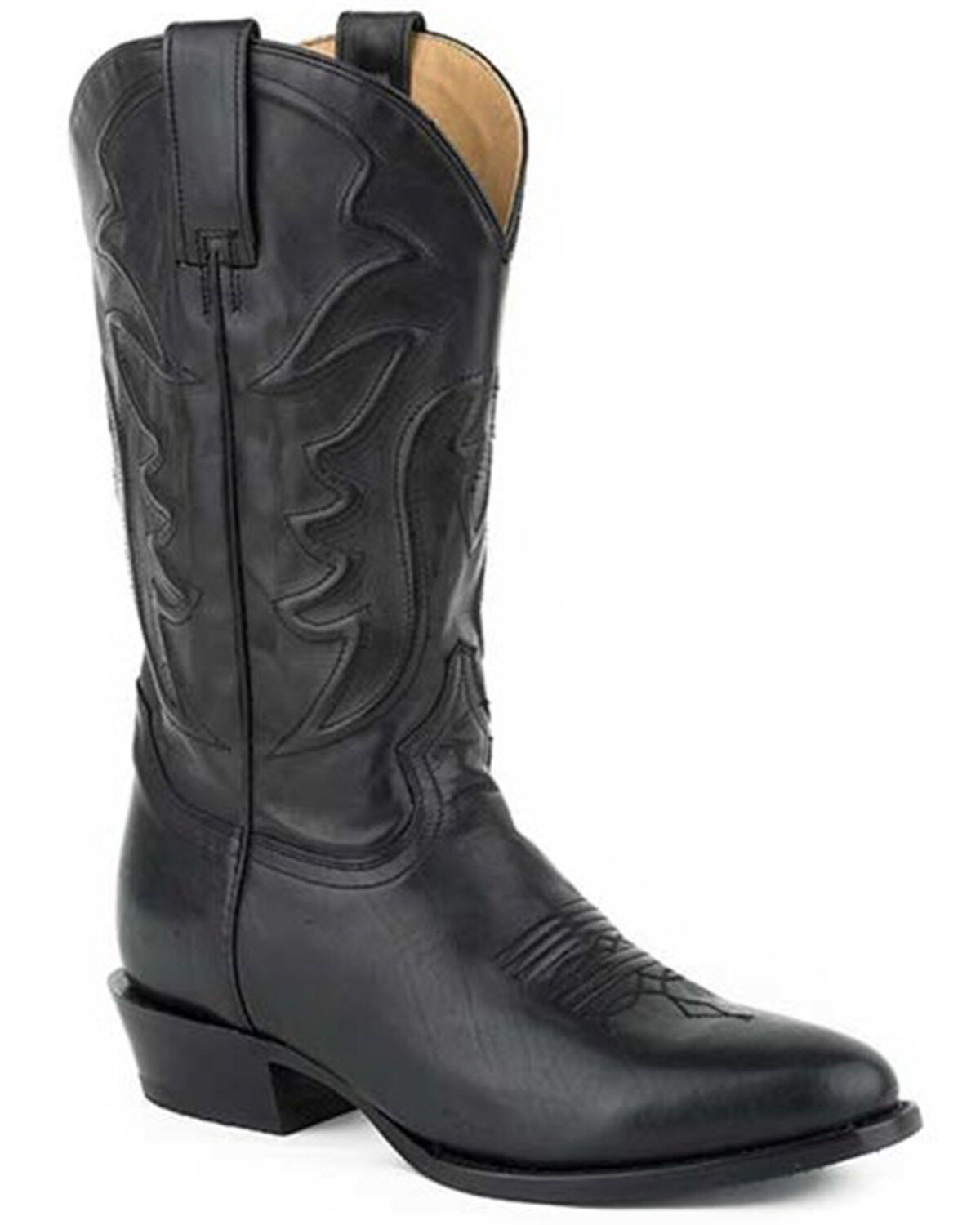 Image #1 - Stetson Men's Ames Corded Shaft Western Boots - Round Toe, Black, hi-res