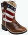 Image #1 - Old West Toddler Boys' Americana Western Boots - Broad Square Toe, Red/white/blue, hi-res