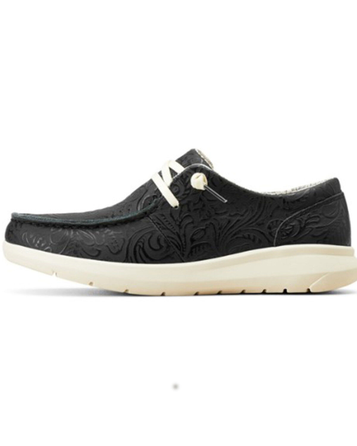 Image #2 - Ariat Women's Hilo Floral Embossed Casual Shoes - Moc Toe, Black, hi-res