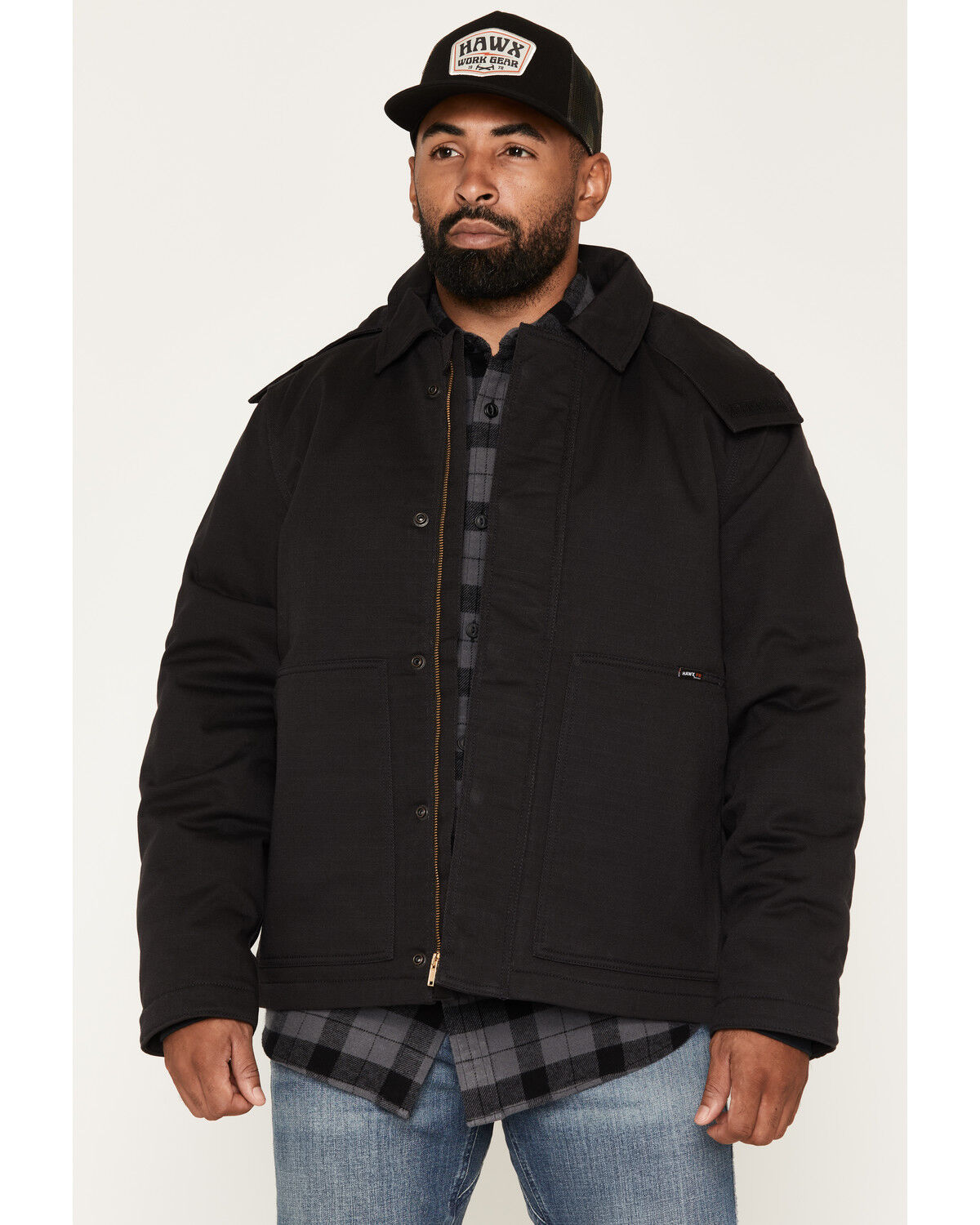 Image #1 - Hawx Men's FR Pike Removeable Hood Insulated Jacket, Black, hi-res