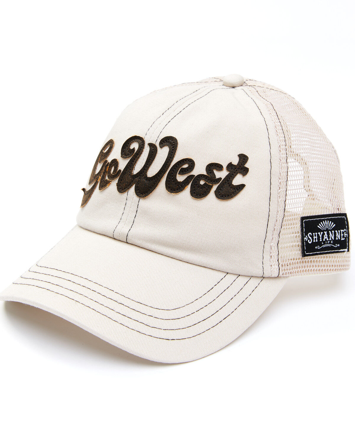 Image #1 - Shyanne Women's Go West Ball Cap, Cream, hi-res