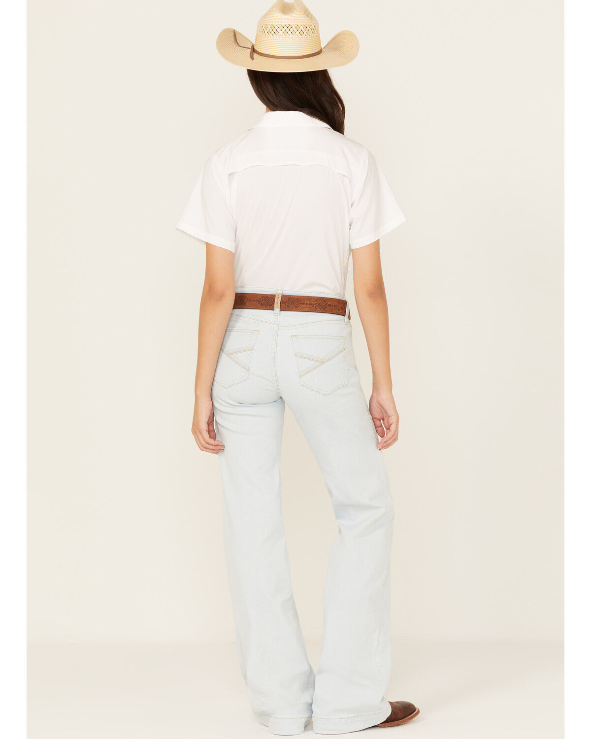Image #1 - Ariat Women's Jordyn Light Wash Perfect Rise Trouser Stretch Denim Jeans, Light Wash, hi-res