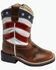 Image #2 - Old West Toddler Boys' Americana Western Boots - Broad Square Toe, Red/white/blue, hi-res
