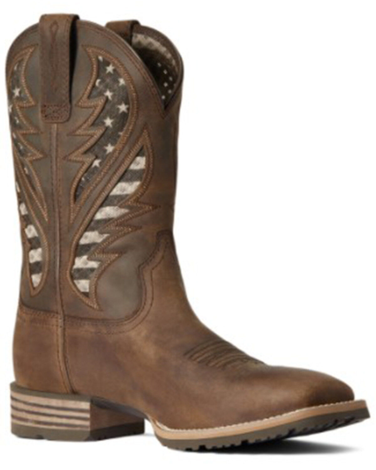 Ariat Men's Hybrid VentTEK Performance Western Boots - Broad Square Toe, Brown, hi-res