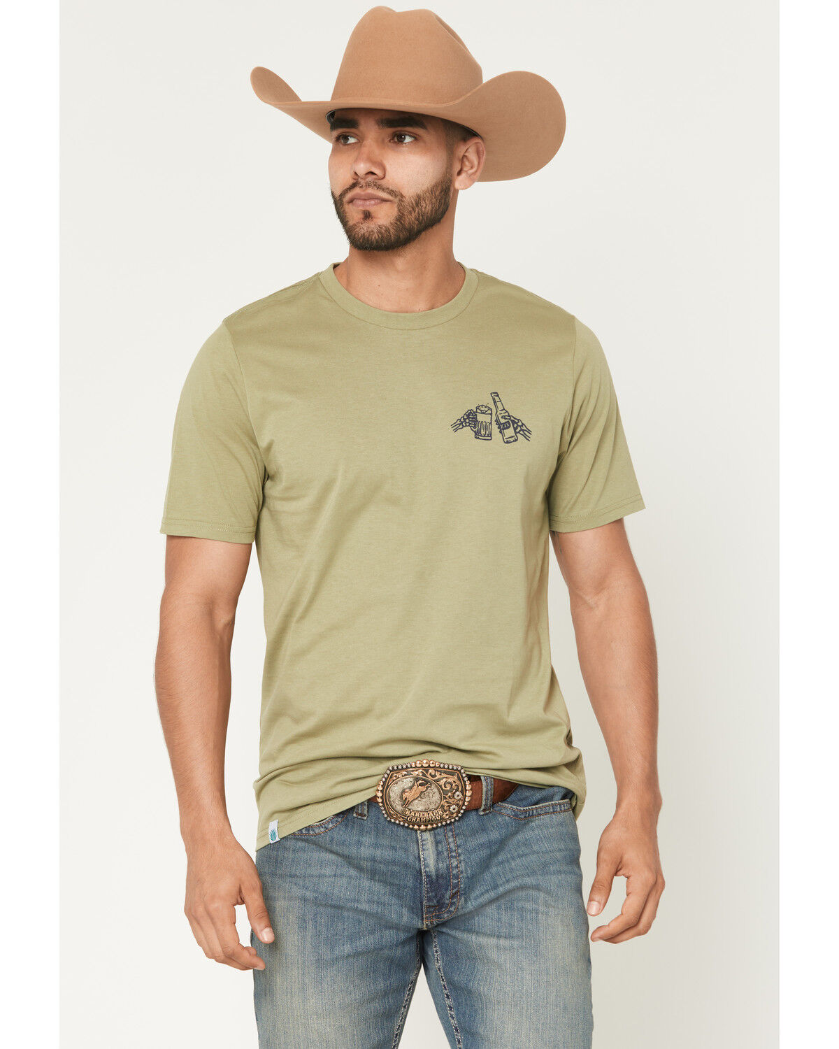 Image #2 - Sendero Provisions Men's Shootin' Hand Short Sleeve Graphic T-Shirt, Sage, hi-res