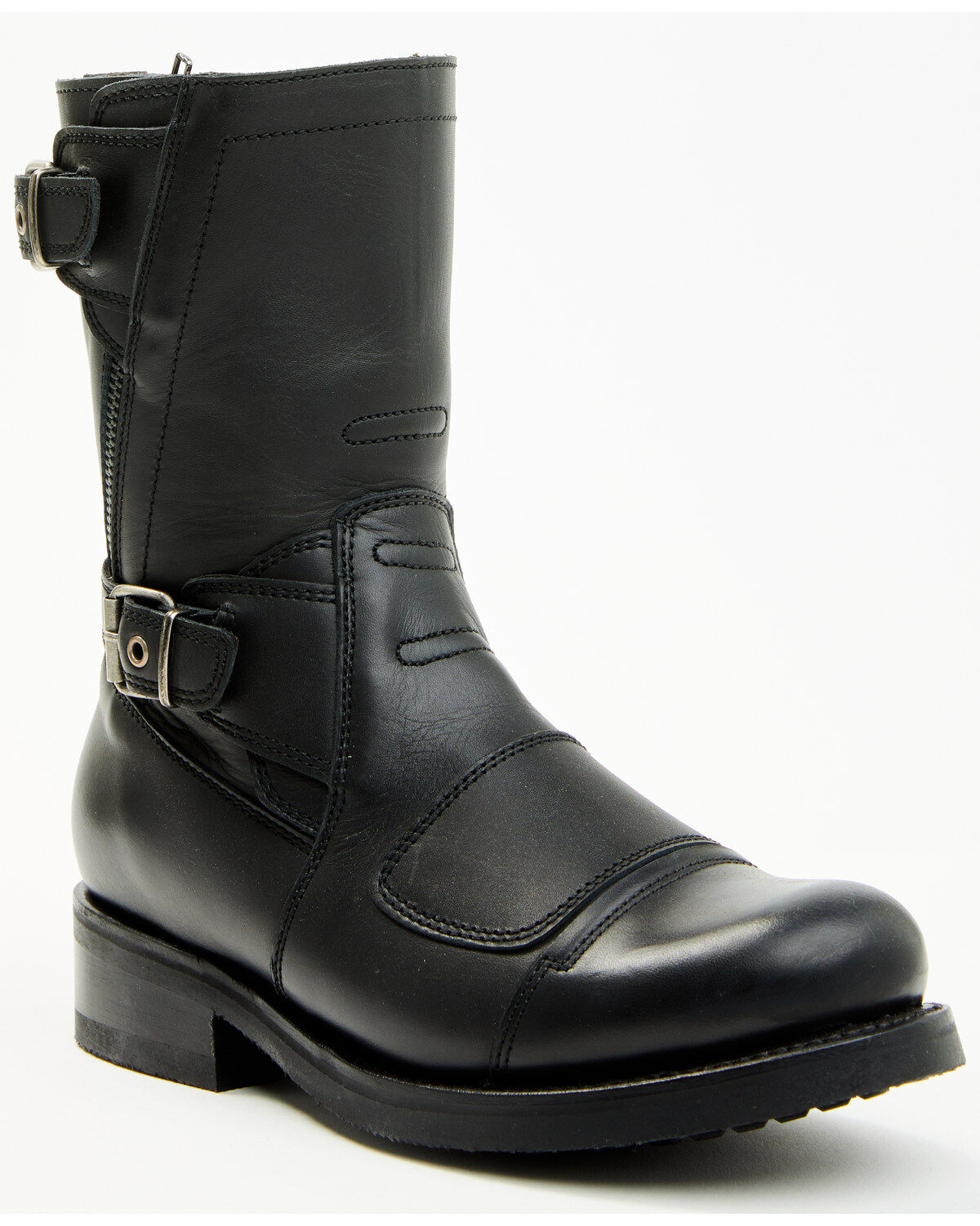 Image #1 - Sendra Women's Juno Motorcycle Boots - Round Toe, Black, hi-res