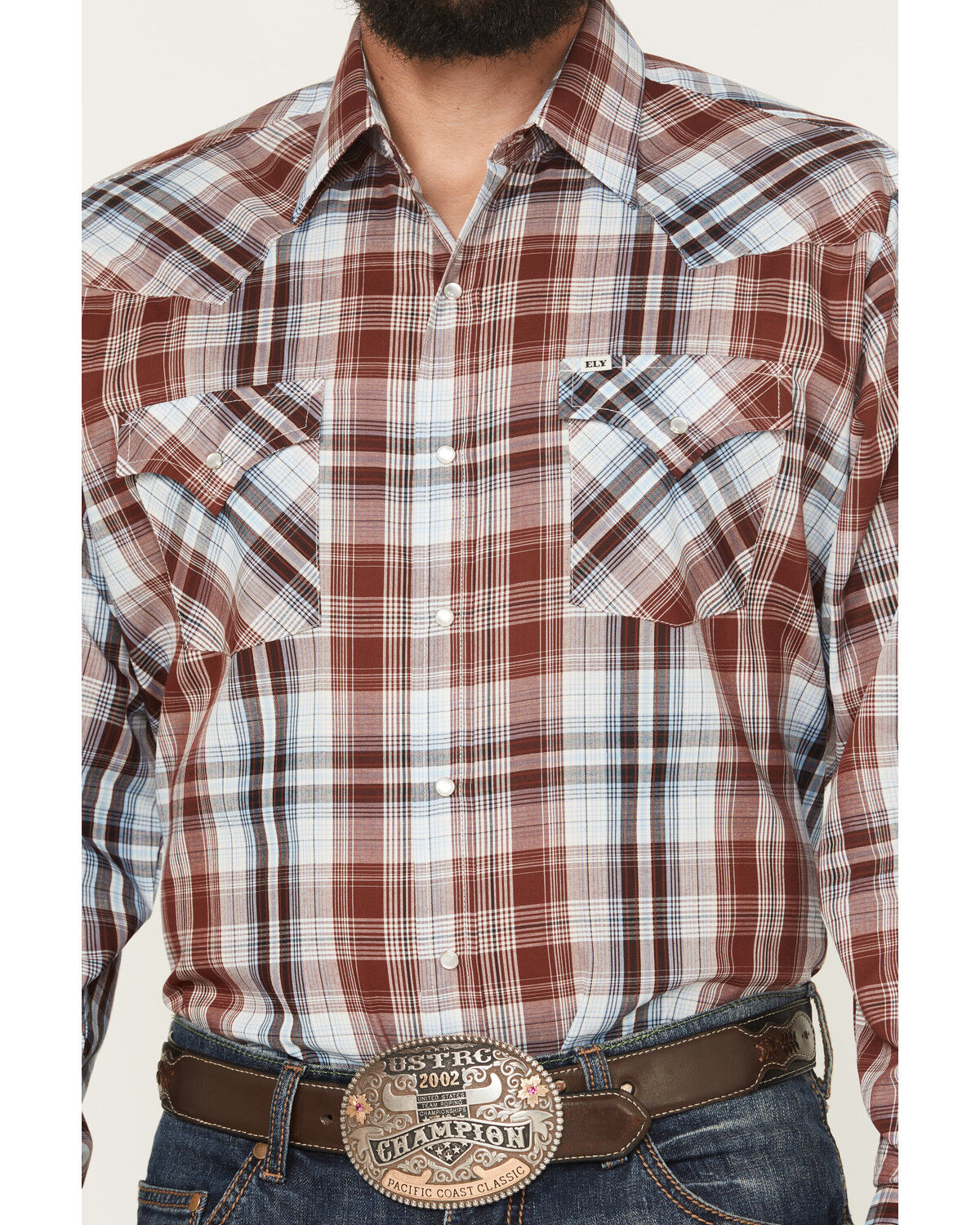 Image #3 - Ely Walker Men's Plaid Print Long Sleeve Pearl Snap Western Shirt - Big, , hi-res