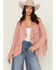 Image #1 - Shyanne Women's Cascade Front Fringe Faux Suede Fringe Jacket, Mauve, hi-res