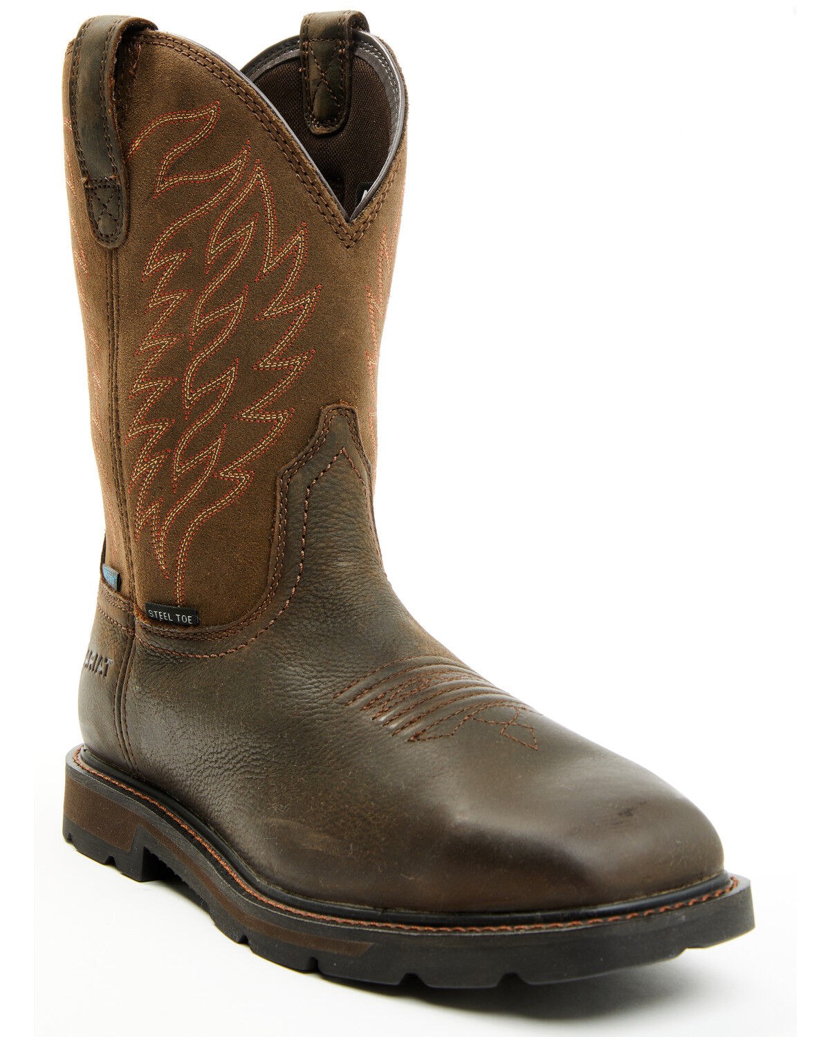 Ariat Men's Groundbreaker H20 Western Boots - Steel Toe, Dark Brown, hi-res