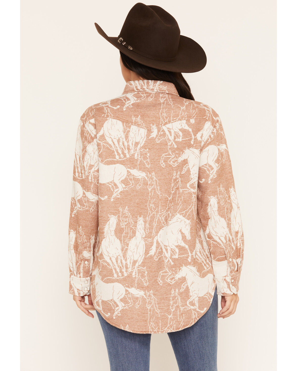 Image #4 - Wrangler Retro Women's Running Horses Long Sleeve Snap Boyfriend Shirt, Brown, hi-res