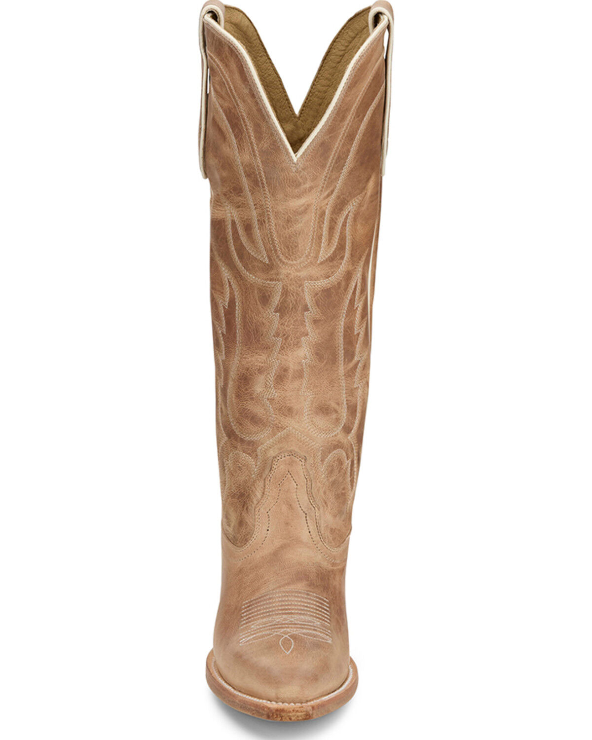 Image #4 - Tony Lama Women's Derby Jess Tall Western Boots - Snip Toe, Ivory, hi-res