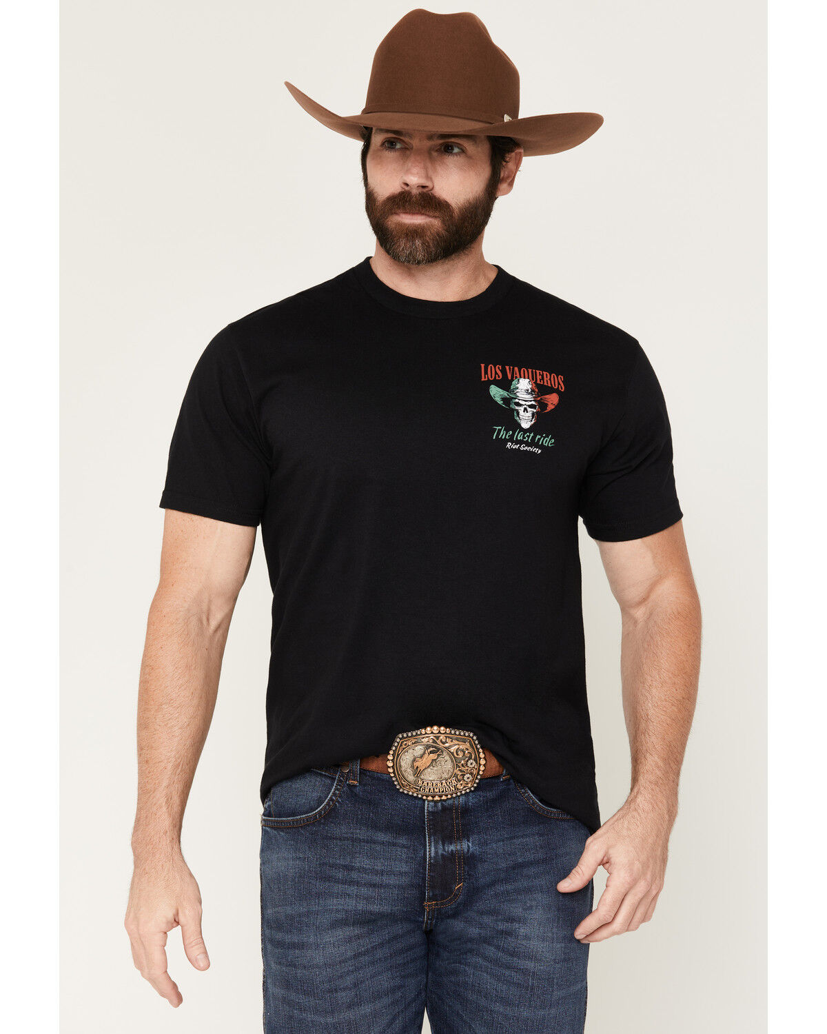 Image #2 - Riot Society Men's Last Of The Vaqueros Short Sleeve Graphic T-Shirt, Black, hi-res