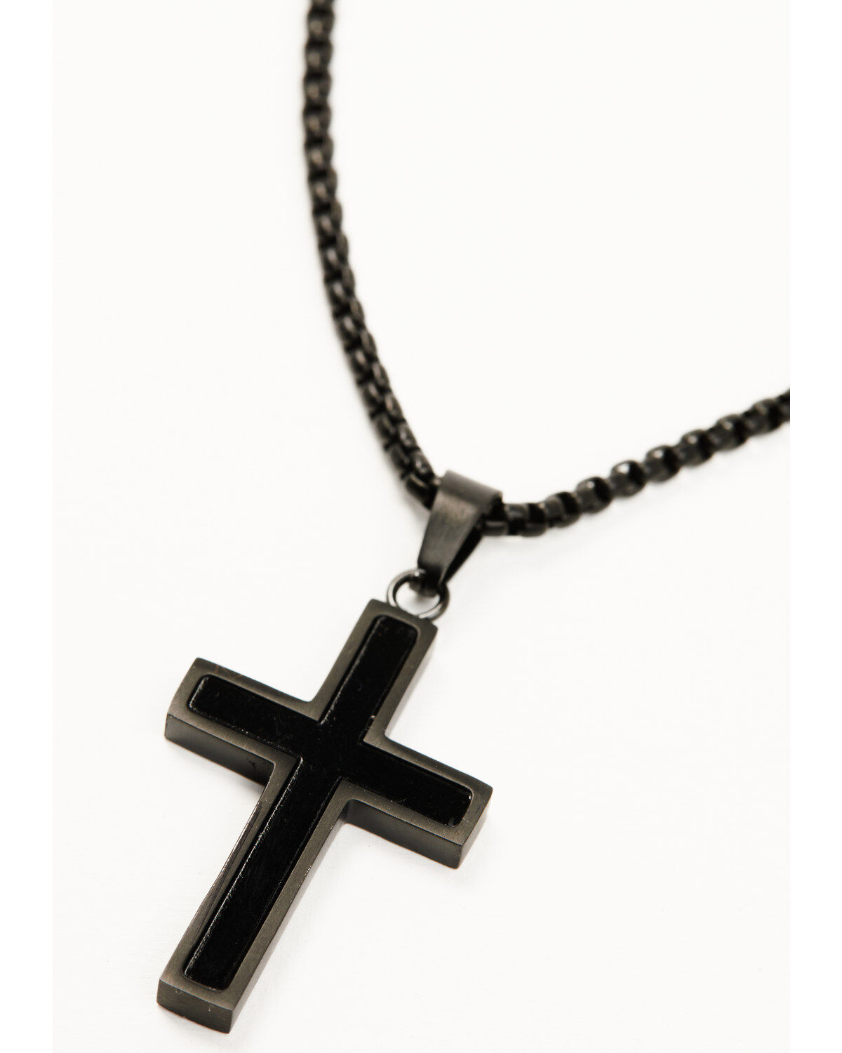 Image #3 - Cody James Men's Matte Black Inlay Cross Necklace, Black, hi-res