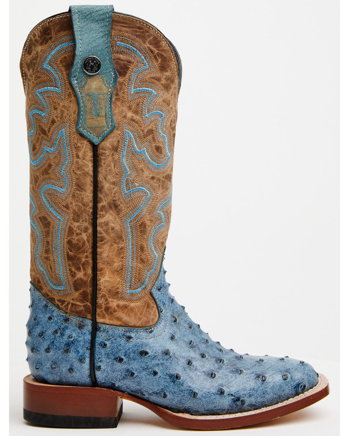 Image #2 - Tanner Mark Women's Bluebonnet Western Boots - Broad Square Toe, Blue, hi-res