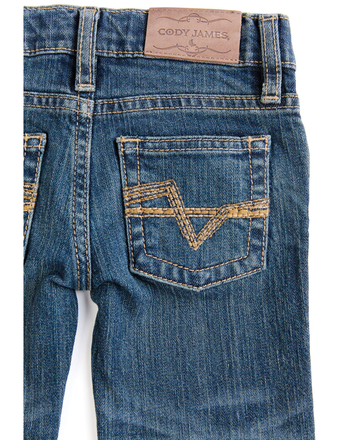 Image #4 - Cody James Toddler Boys' Saguaro Dark Wash Mid Rise Stretch Slim Bootcut Jeans, Blue, hi-res