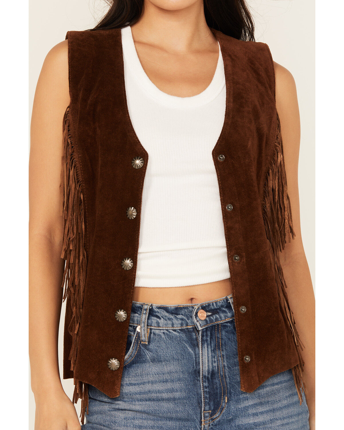 Image #3 - Scully Women's Suede Vest, Brown, hi-res
