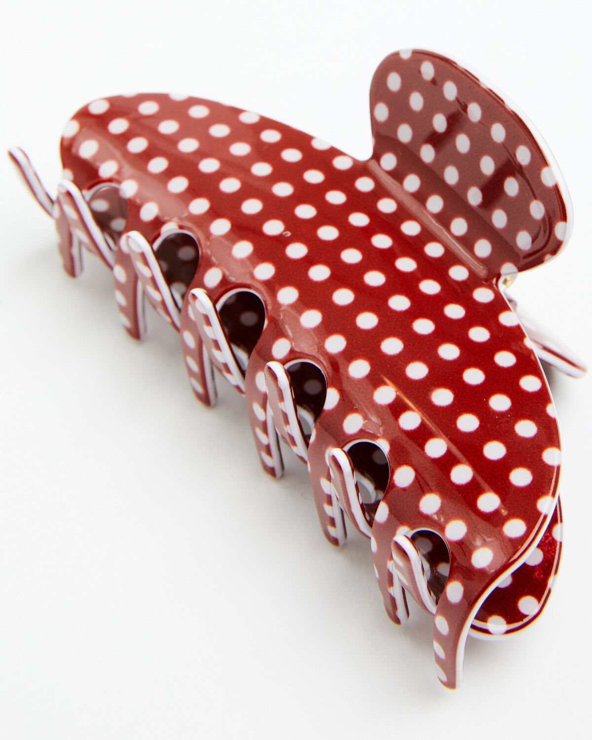 Image #2 - Shyanne Women's Polka Dot Claw Clip, Dark Red, hi-res
