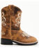 Image #2 - Shyanne Toddler Girls' Little Bitty Lasy Western Boots - Broad Square Toe, Brown, hi-res