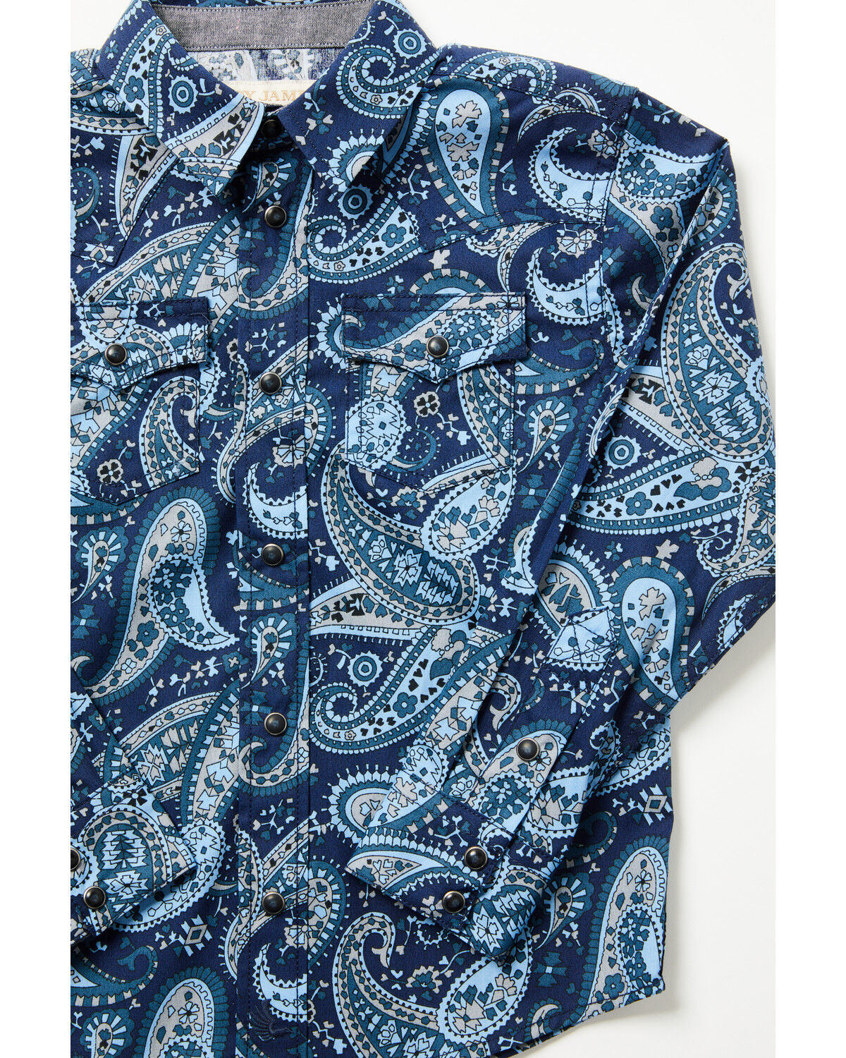 Image #2 - Cody James Toddler Boys' Westward Paisley Print Long Sleeve Snap Western Shirt, Navy, hi-res