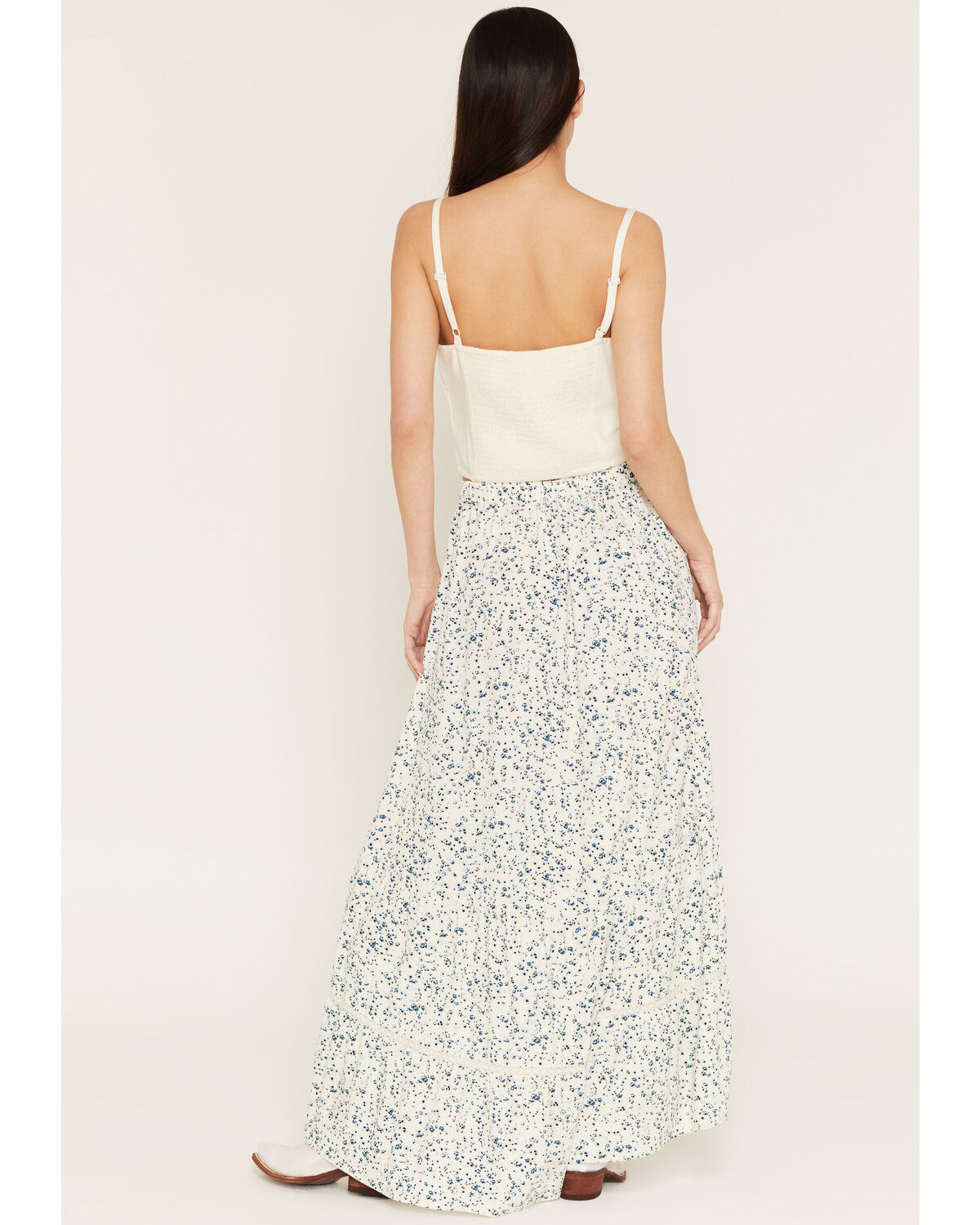 Image #3 - Idyllwind Women's Savanna Floral Print High-Low Maxi Skirt, Cream, hi-res