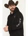 Image #2 - Ariat Men's Logo Graphic Hooded Sweatshirt - Tall, Black, hi-res