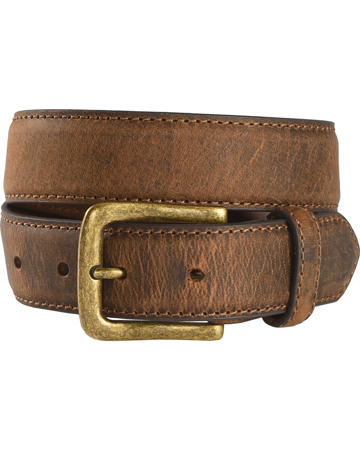 Image #1 - Cody James Boys' Two-Tone Leather Belt, Brown, hi-res