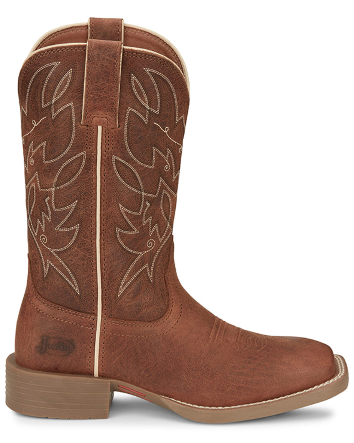 Image #2 - Justin Women's Halter Western Boots - Broad Square Toe, Cognac, hi-res