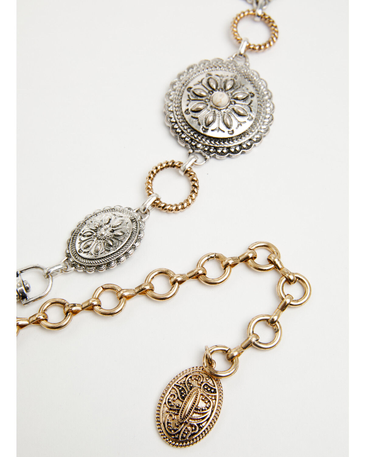 Image #3 - Shyanne Women's Two-Toned Concho Chain Belt, Silver, hi-res