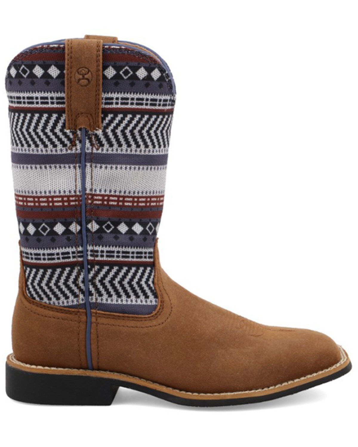 Image #2 - Hooey Twisted X Kids' Serape Stripe Western Boot - Square Toe, Brown, hi-res