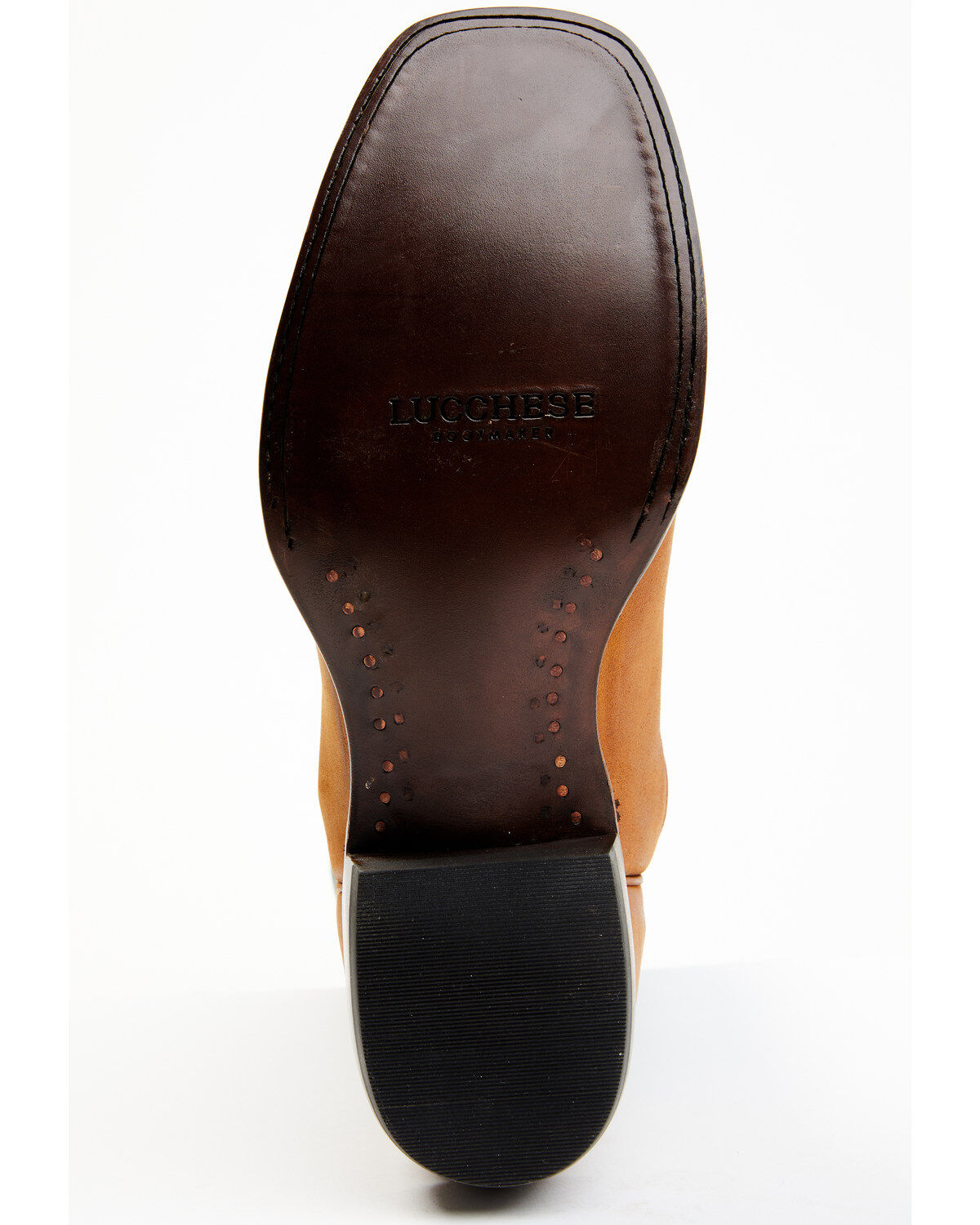 Image #7 - Lucchese Men's Gordon Western Boot - Broad Square Toe, Caramel, hi-res