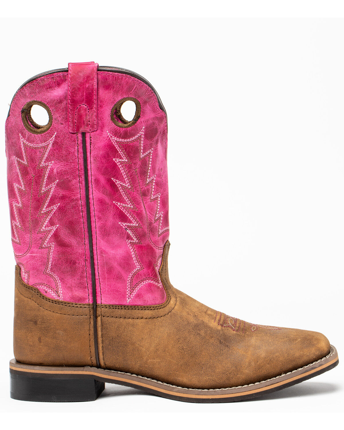 Image #2 - Shyanne Little Girls' Lainie Western Boots - Square Toe, Brown/pink, hi-res