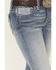 Image #4 - Miss Me Girls' Criss Cross Dark Wash Bootcut Stretch Denim Jeans, Medium Wash, hi-res