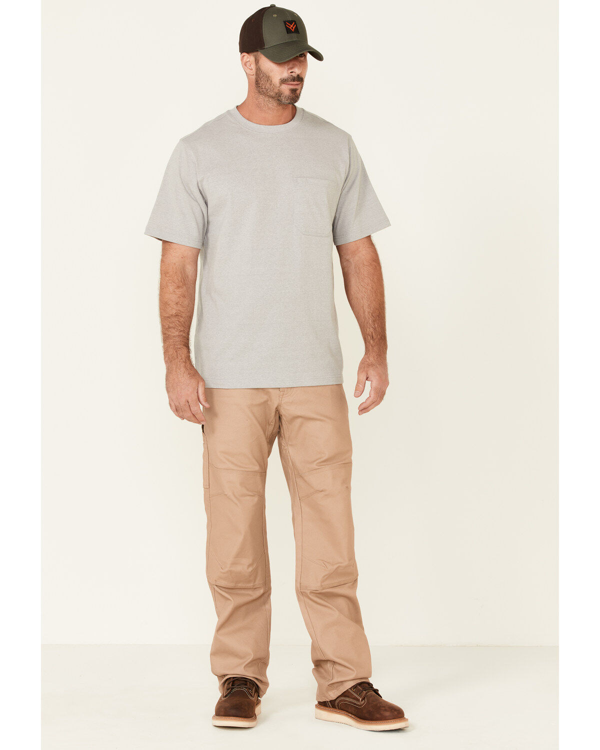 Image #2 - Hawx Men's Solid Light Gray Forge Short Sleeve Work Pocket T-Shirt, Light Grey, hi-res