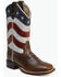 Image #1 - Old West Little Boys' Patriotic Western Boots - Broad Square Toe, Red/white/blue, hi-res