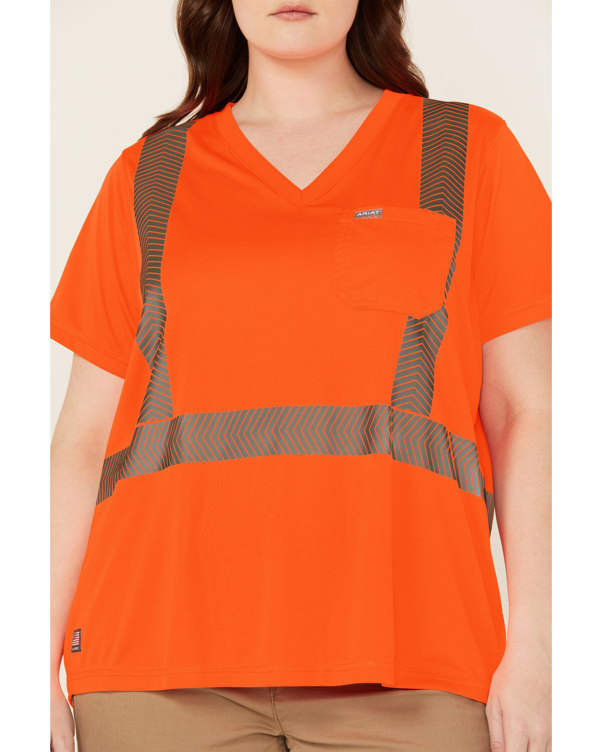 Image #3 - Ariat Women's Rebar Hi-Vis ANSI Short Sleeve T-Shirt - Plus, Bright Orange, hi-res