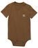 Image #1 - Carhartt Infant Boys' Short Sleeve Pocket Onesie, Brown, hi-res