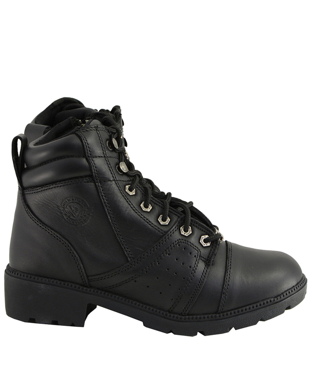 Image #2 - Milwaukee Leather Women's Lace To Toe Boots - Round Toe, Black, hi-res