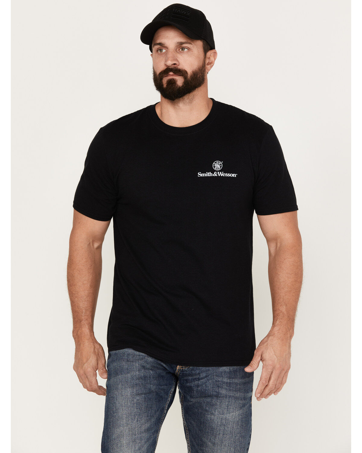 Image #1 - Smith & Wesson Men's Original Trademark Short Sleeve Graphic T-Shirt, Black, hi-res