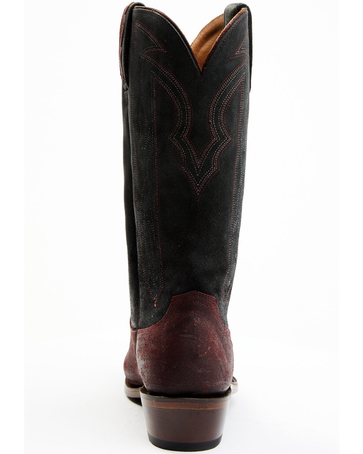 Image #5 - Lucchese Men's Brazos Western Boots - Square Toe, Wine, hi-res