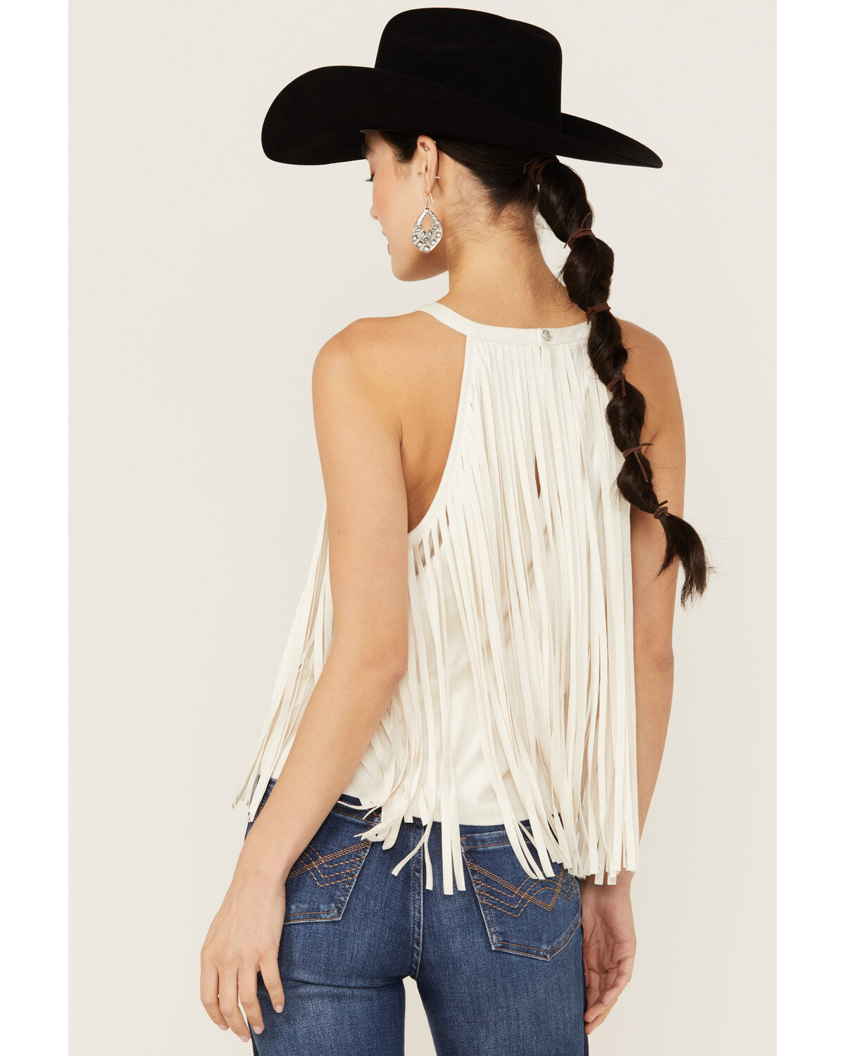 Image #4 - Idyllwind Women's Madie Faux Suede Fringe Tank, Ivory, hi-res