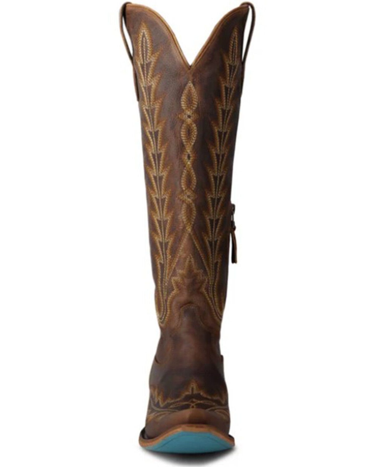 Image #4 - Lane Women's Lexington Knee High Corset Western Boots - Snip Toe, Cognac, hi-res