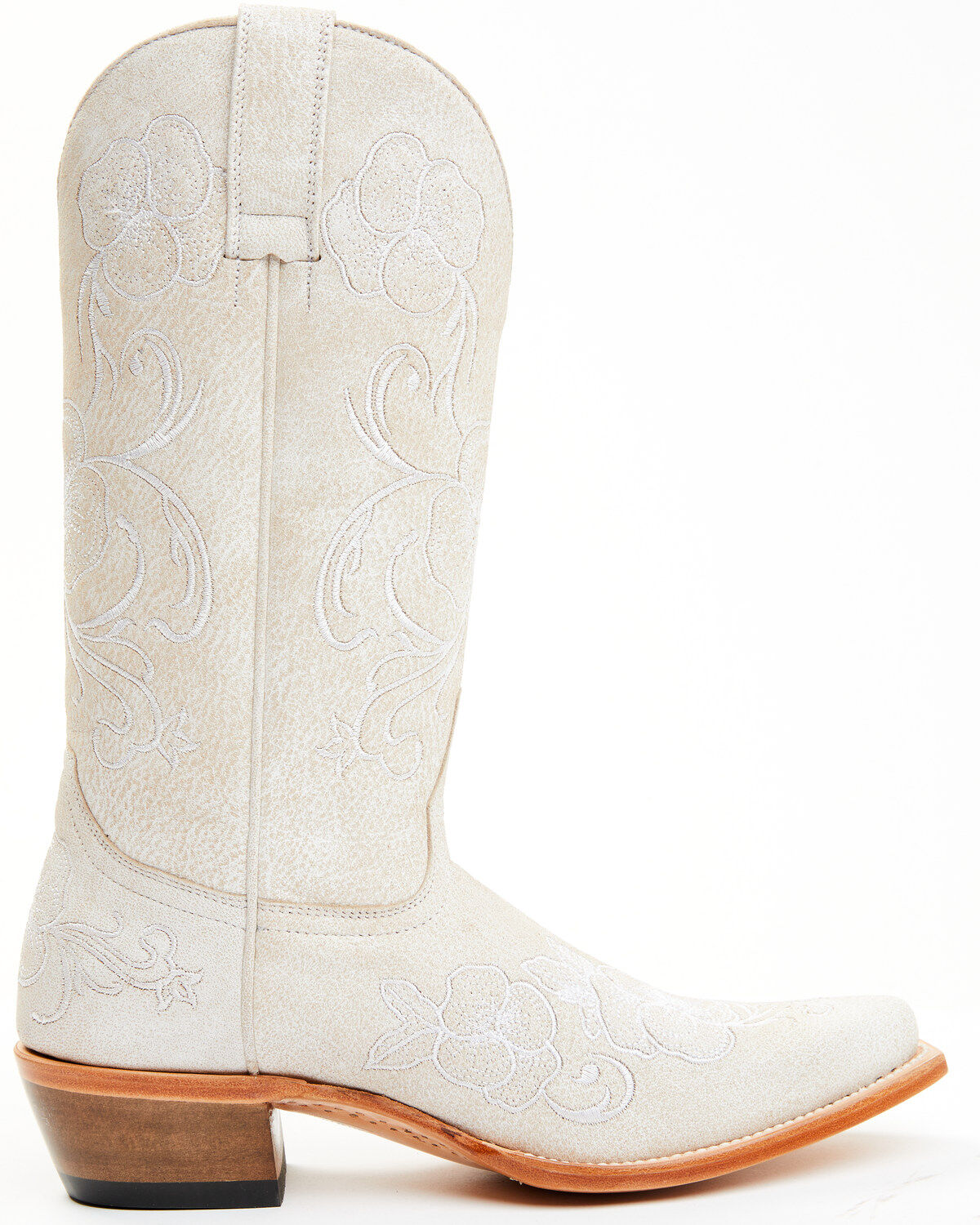 Image #2 - Shyanne Women's Lasy Floral Embroidered Western Boots - Snip Toe, Ivory, hi-res