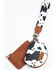 Image #1 - Wrangler Women's Boot Barn Exclusive Daisy Cow Print Dual Pouch Wristlet, Brown, hi-res