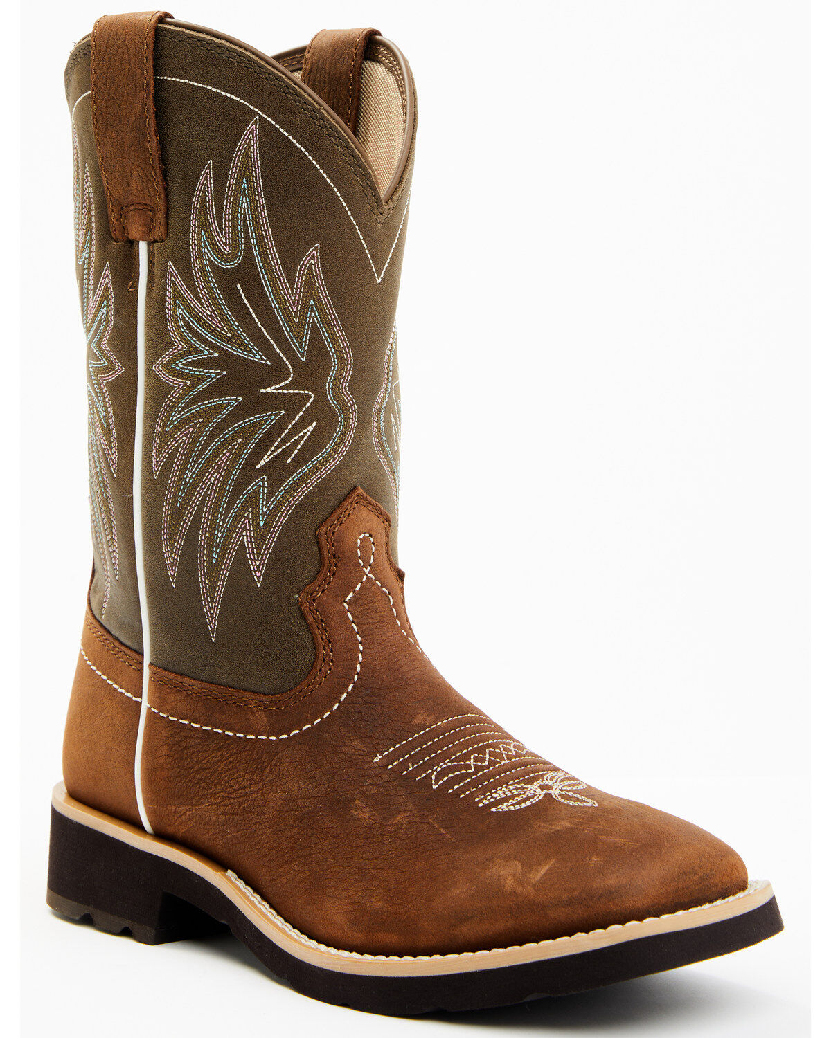 Image #1 - RANK 45&reg; Women's Sage Western Performance Boots - Broad Square Toe, Olive, hi-res
