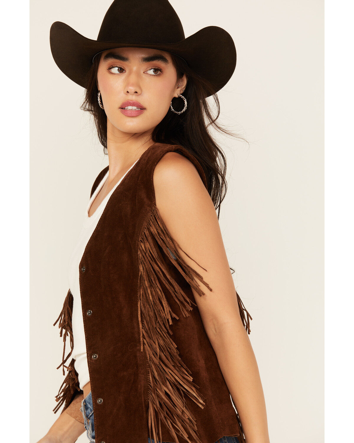 Image #2 - Scully Women's Suede Vest, Brown, hi-res